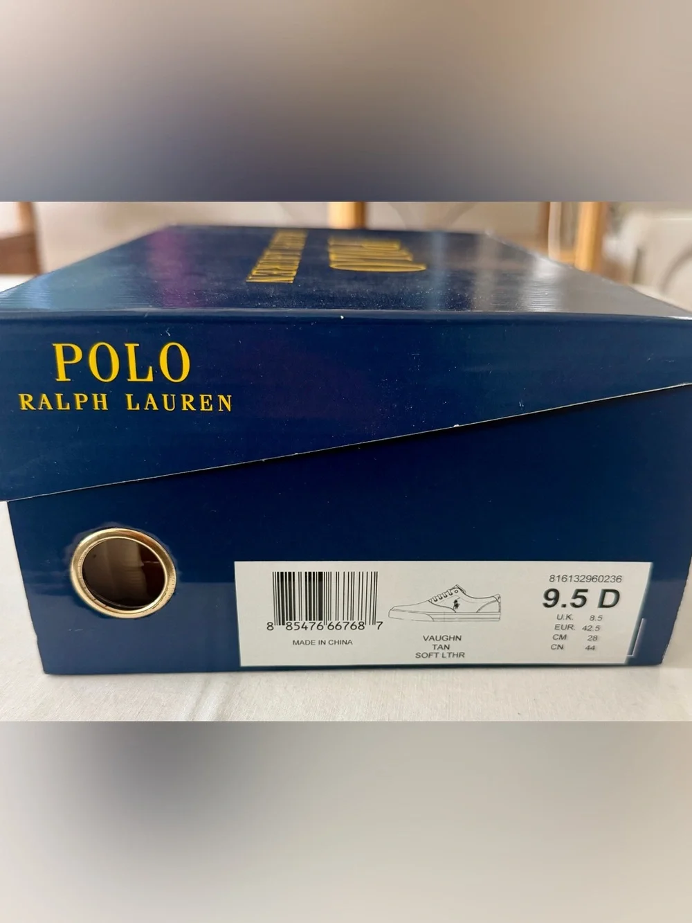 Polo Ralph Lauren Vaughn Brown Leather Sneakers Men's Size 9.5 D